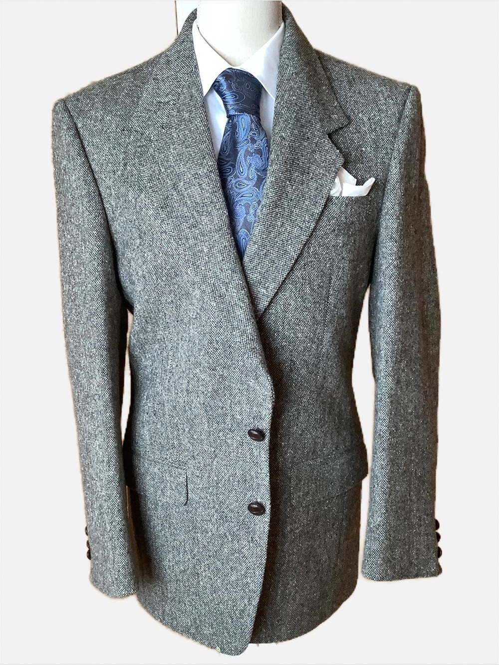VINTAGE DONEGAL TWEED Menswear Grey Wool Blazer